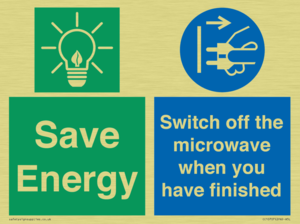 Save energy. Switch off the microwave when you have finished